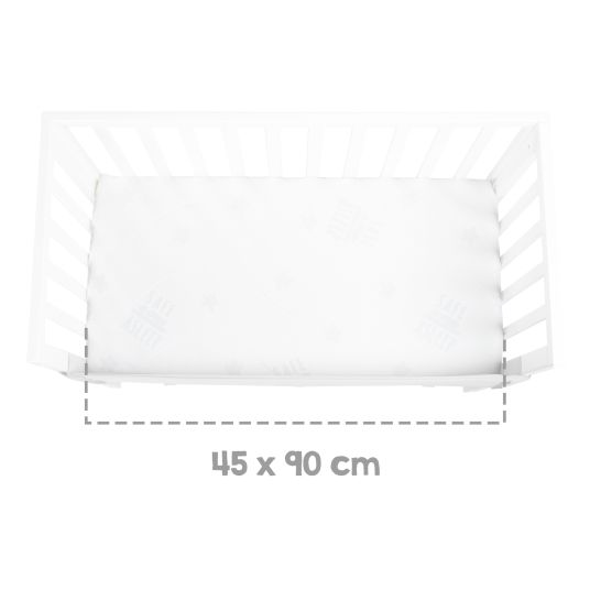 Roba Panca e dormeuse 2in1 con barriera in tela + materasso 90 x 45 cm 47 x 99,5 cm - Bianco