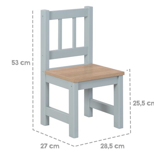 Roba 3-tlg. Kindersitzgruppe inkl. 1 Tisch & 2 Stühle - Woody - Natur Taupe