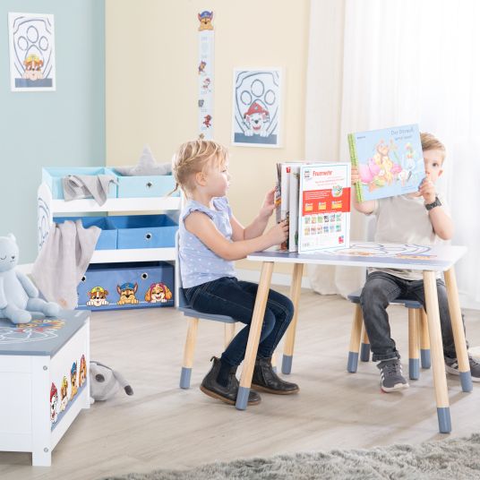 Roba 3-piece children's seating set incl. 1 table and 2 chairs - Paw Patrol - White Blue