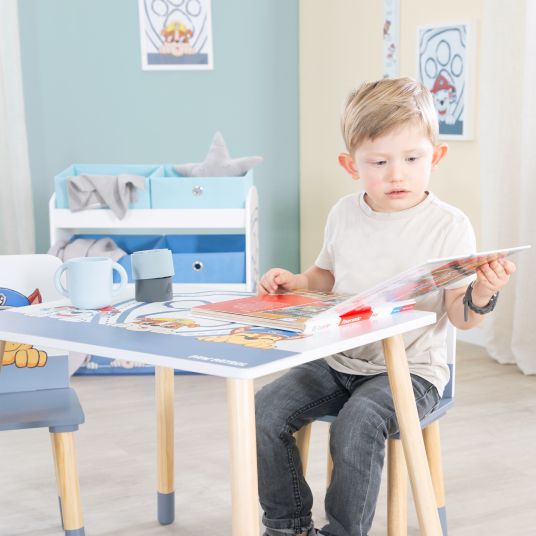 Roba 3-piece children's seating set incl. 1 table and 2 chairs - Paw Patrol - White Blue