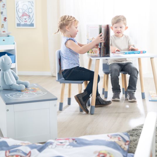 Roba 3-piece children's seating set incl. 1 table and 2 chairs - Paw Patrol - White Blue