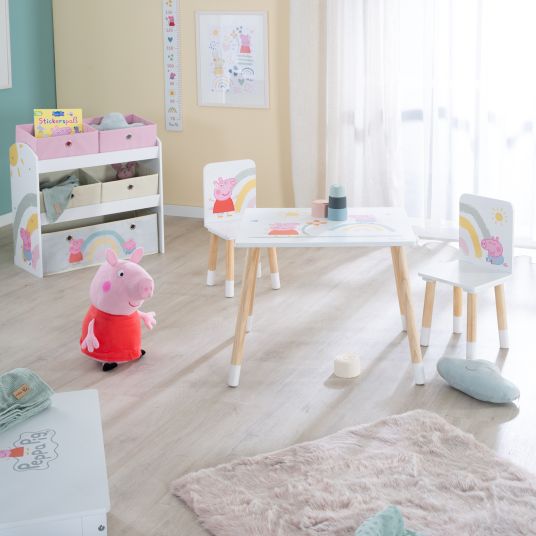 Roba Set di sedute per bambini da 3 pezzi con 1 tavolo e 2 sedie - Peppa Pig - Bianco