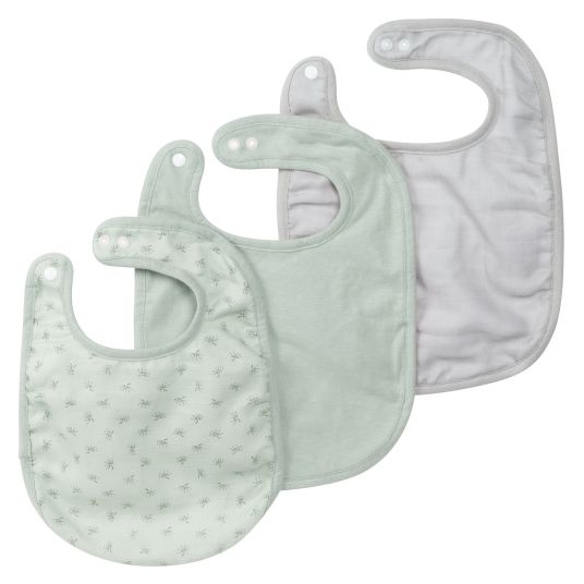 Roba 3-piece bib set with organic cotton GOTS - Lil Planet - Frosty Green