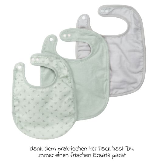 Roba 3-piece bib set with organic cotton GOTS - Lil Planet - Frosty Green