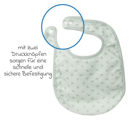 Roba 3-piece bib set with organic cotton GOTS - Lil Planet - Frosty Green