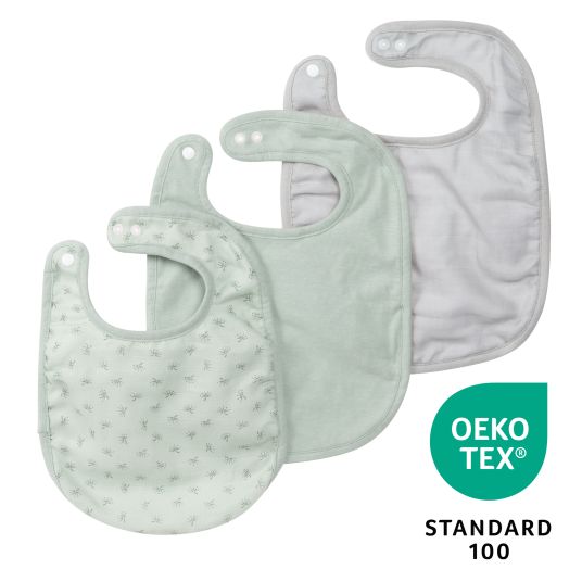 Roba 3-piece bib set with organic cotton GOTS - Lil Planet - Frosty Green