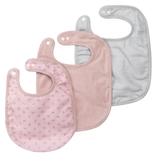 Roba 3-piece bib set with organic cotton GOTS - Lil Planet - Pink