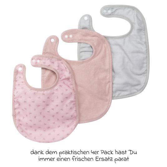 Roba 3-piece bib set with organic cotton GOTS - Lil Planet - Pink