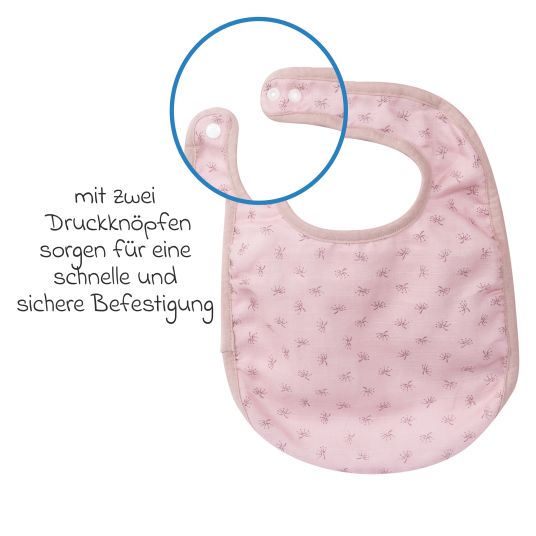 Roba 3-piece bib set with organic cotton GOTS - Lil Planet - Pink