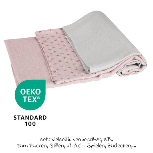 Roba 3-tlg. Windeln-Set aus 100% Organic Bio-Baumwolle GOTS - Lil Planet - Rosa