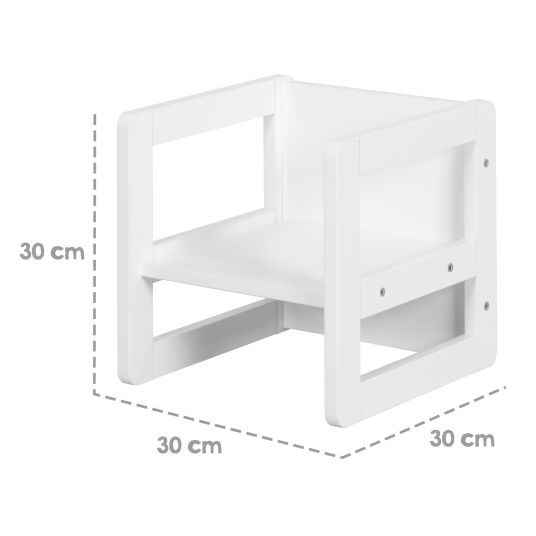 Roba 3in1 Kindersitzgruppe 1 Sitzbank & 1 Sitzhocker - Montessori - Weiß