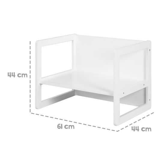 Roba 3in1 Kindersitzgruppe 1 Sitzbank & 1 Sitzhocker - Montessori - Weiß