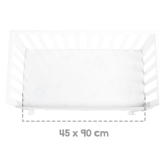 Roba 3in1 bassinet & co-sleeper with canvas barrier + safe asleep mattress with 90 x 45 cm 47 x 99.5 cm - White