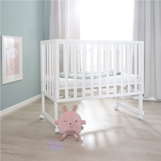 Roba 3in1 bassinet & co-sleeper with canvas barrier + safe asleep mattress with 90 x 45 cm 47 x 99.5 cm - White