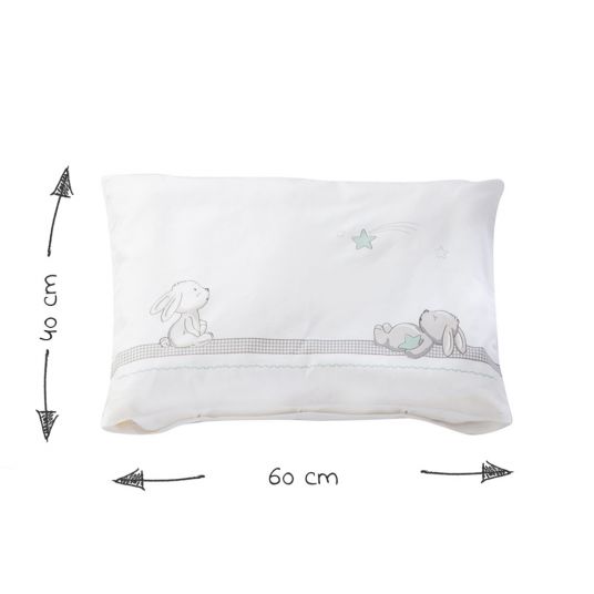 Roba 4-piece bedding set blanket 100 x 135 cm, pillow 40 x 60 cm, nest, canopy - Sternenzauber - White