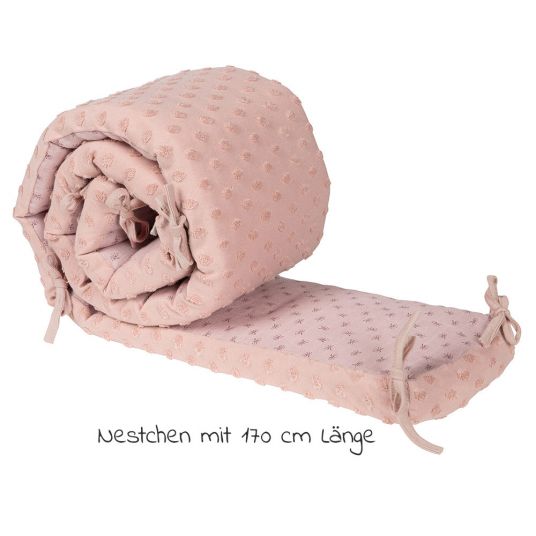 Roba 4-piece gift set Sleeping Organic bedding 100x135 cm / 40x60 cm, fitted sheet, nest Lil Planet - Pink Mauve
