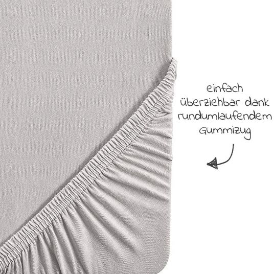 Roba 4-piece gift set Sleeping Organic bedding 100x135 cm / 40x60 cm, fitted sheet, nest Lil Planet - silver gray