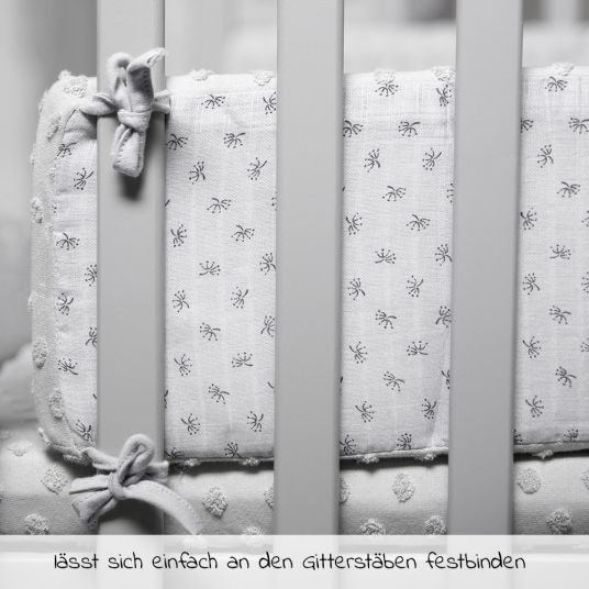 Roba 4-tlg Geschenk-Set Schlafen Organic Bettwäsche 100x135 cm / 40x60 cm, Spannbetttuch, Nestchen Lil Planet - Silbergrau