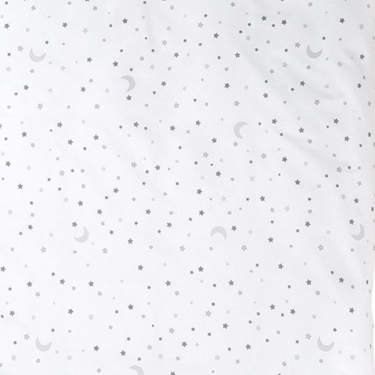 Roba Babybett-Komplett-Set Taupe - inkl. Bettwäsche, Himmel, Nestchen & Matratze 70 x 140 cm - Sternenzauber Grau