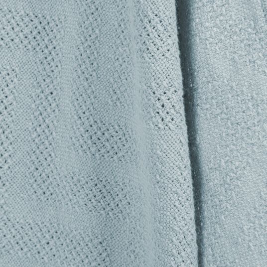 Roba Coperta in cotone organico - aspetto lavorato a maglia 80 x 80 cm - Lil Planet - Azzurro Sky