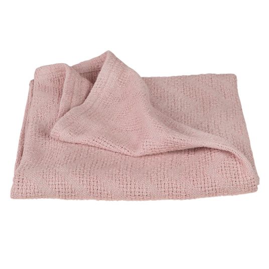 Roba Organic cotton blanket - Knitted look 80 x 80 cm - Lil Planet - Pink Mauve