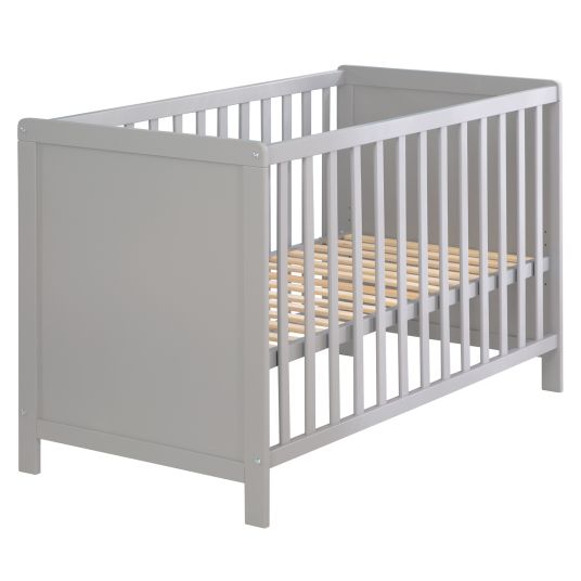 Roba Dormire insieme con materasso Safe Asleep, rete a doghe regolabile in altezza in 6 posizioni e 5 pioli passanti 60 x 120 cm - Universale - Taupe