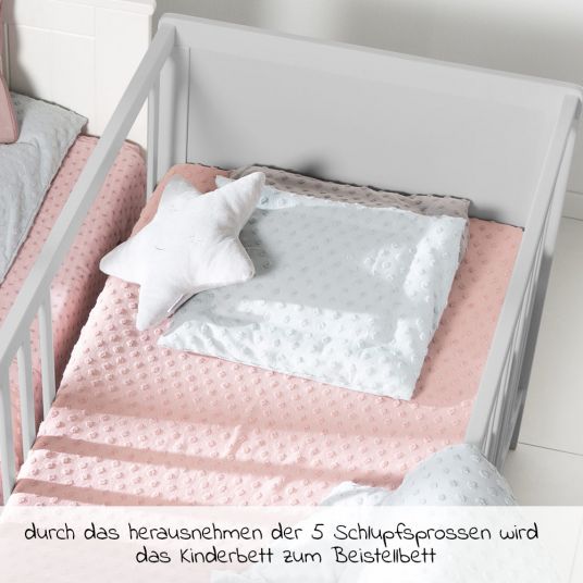 Roba Beistellbett und Kinderbett Hamburg inkl. Matratze 60 x 120 cm - Taupe