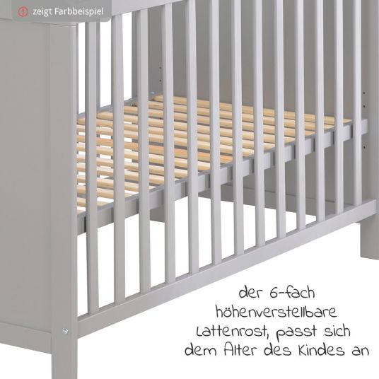 Roba Beistellbett und Kinderbett Hamburg inkl. Matratze 60 x 120 cm - Weiß