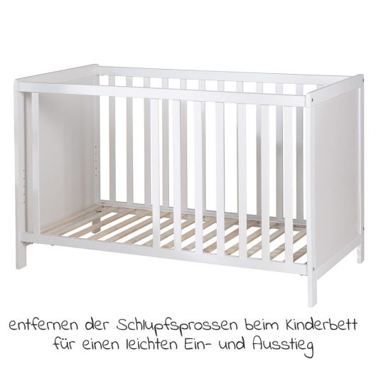 Roba Beistellbett und Kinderbett Hamburg inkl. Matratze 60 x 120 cm - Weiß