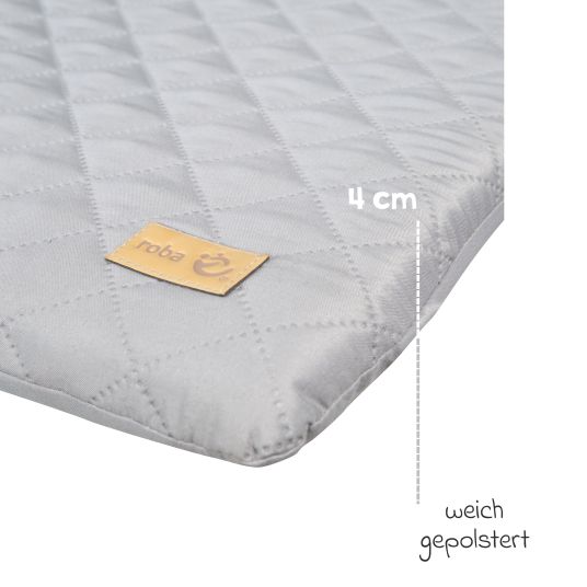 Roba Lettino con fasciatoio incluso, rete a doghe regolabile in altezza in 6 posizioni e 5 pioli scorrevoli 60 x 120 cm - Bianco