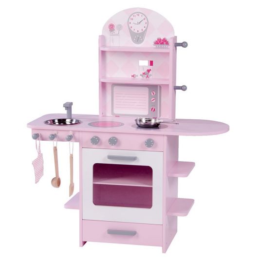 Roba Wooden play kitchen incl. 5 pcs accessories - Pink