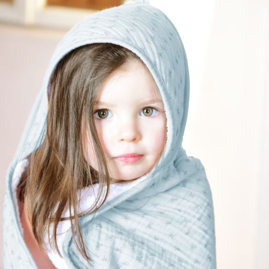 Roba Hooded towel made of 100% organic cotton GOTS 80 x 80 cm - Lil Planet - Turquoise