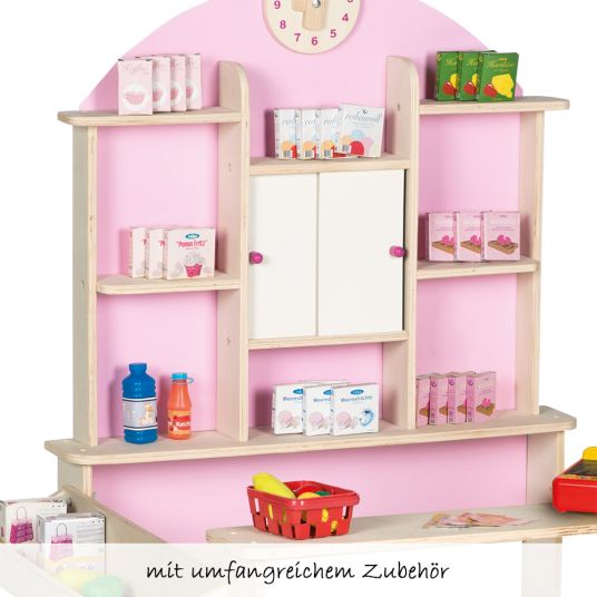 Roba Kaufladen Minishop inkl. über 100 Teile  Zubehör - Rosa