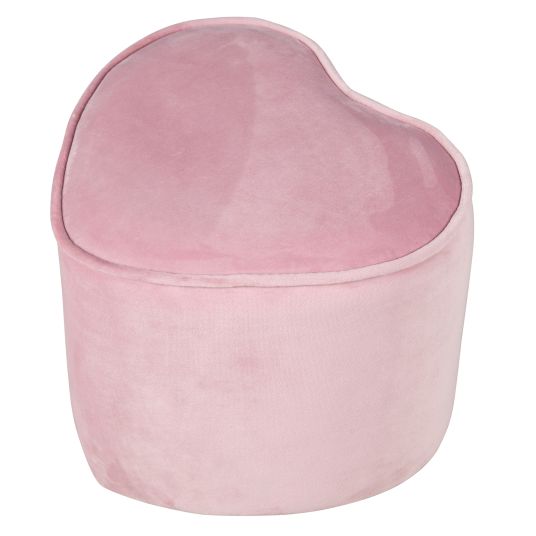 Roba Kinderhocker in Herzform gepolster, mit Samtstoff bezogen - Lil Sofa - Rosa Mauve