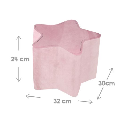 Roba Kinderhocker in Sternform gepolster, mit Samtstoff bezogen - Lil Sofa - Rosa Mauve