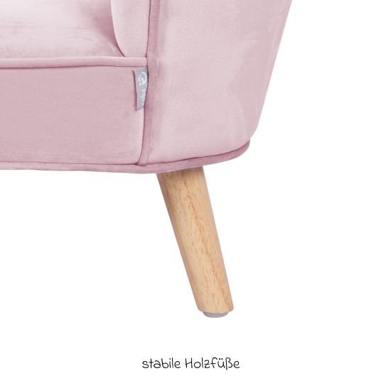 Roba Kindersessel gepolster, mit Samtstoff bezogen - Lil Sofa - Rosa Mauve