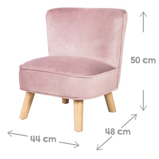 Roba Kindersessel gepolster, mit Samtstoff bezogen - Lil Sofa - Rosa Mauve