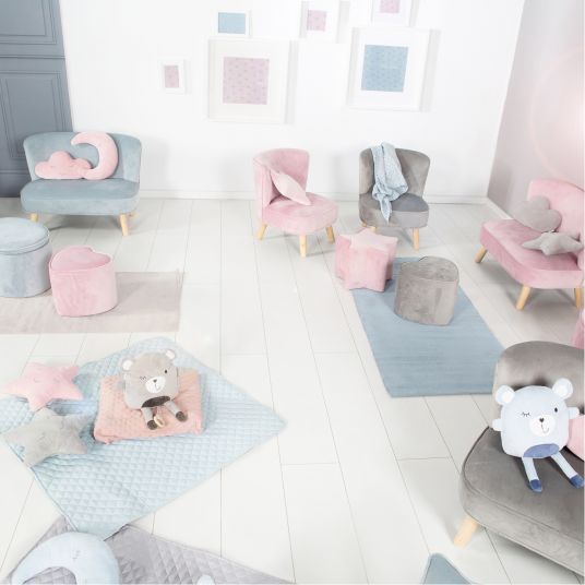 Roba Kindersessel gepolster, mit Samtstoff bezogen - Lil Sofa - Rosa Mauve