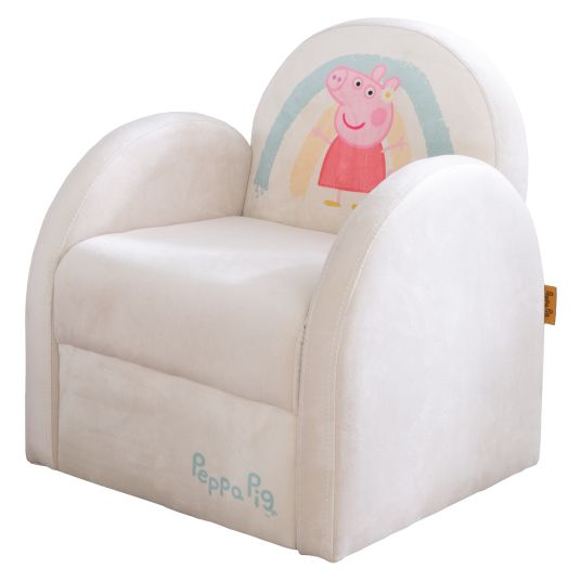 Roba Upholstered children's armchair with armrest - Peppa Pig - White