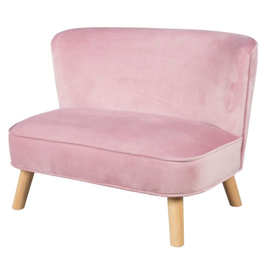 Roba Kindersofa gepolster, mit Samtstoff bezogen - Lil Sofa - Rosa Mauve