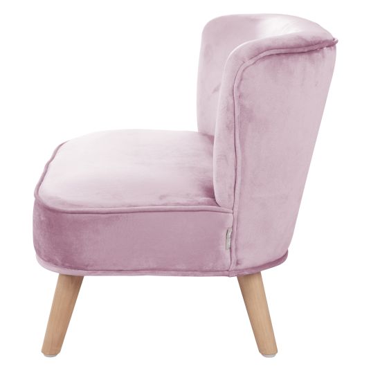 Roba Kindersofa gepolster, mit Samtstoff bezogen - Lil Sofa - Rosa Mauve