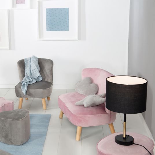 Roba Kindersofa gepolster, mit Samtstoff bezogen - Lil Sofa - Rosa Mauve