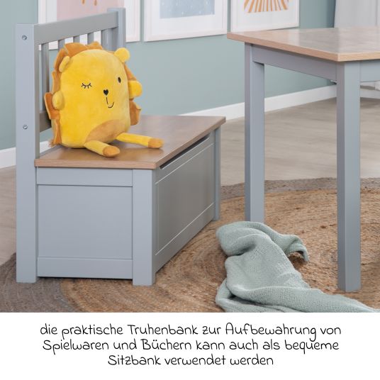 Roba Kindertruhenbank mit aufklappbarer Sitzfläche und Dämpfungsbeschlag - Woody - Natur Taupe