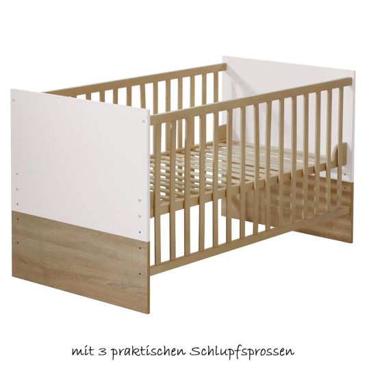 Roba Kinderzimmer Gabriella mit 3-türigem Schrank, Bett, breiter Wickelkommode 
