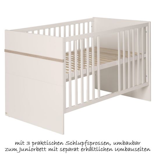 Roba Kinderzimmer Moritz Baby mit 3-türigem Schrank, Bett, breiter Wickelkommode