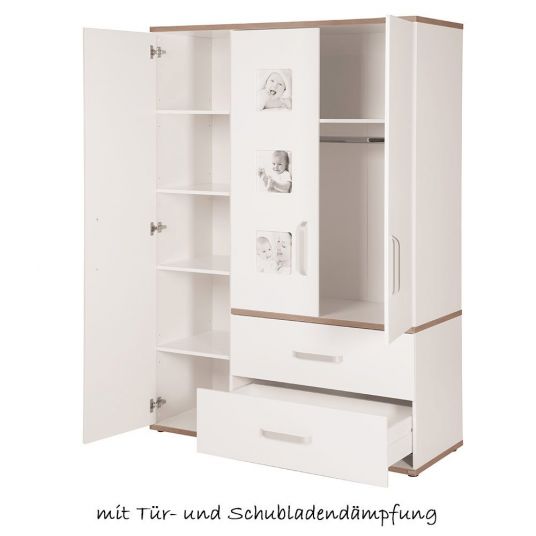 Roba Children's room Pia with 3-door wardrobe, bed, wide changing unit