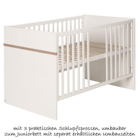 Roba Kinderzimmer Pia mit 3-türigem Schrank, Bett,  breiter Wickelkommode