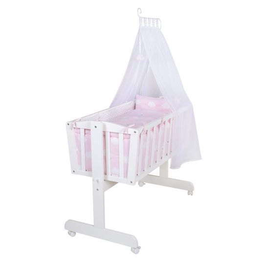 Roba Complete Cradle White - Small Cloud - Pink