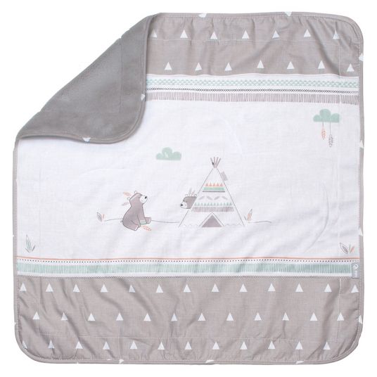 Roba Snuggle blanket 80 x 80 cm - Indi Bear - Grey