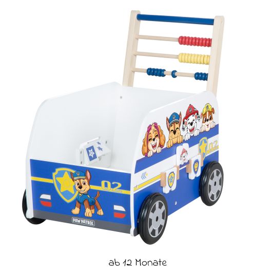 Roba Baby walker push and motor skills bus with clock & slide rule - Paw Patrol - White Blue